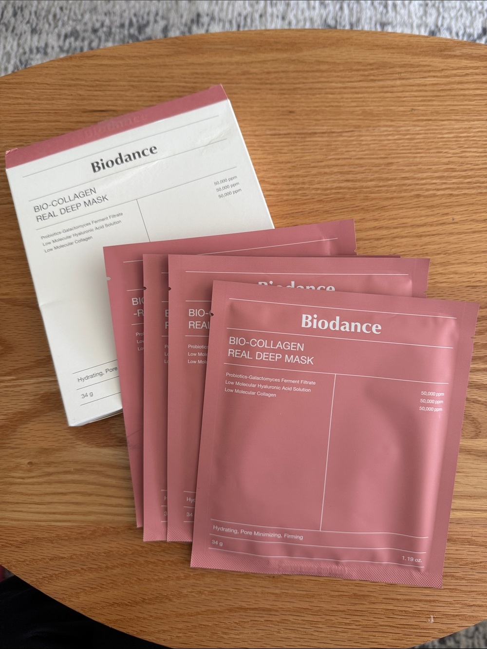 Bio-Collagen Real Deep Mask - Pink Hydrating Face Mask (4 Pack)